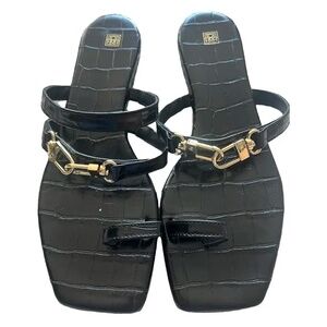 ISO Toteme Croc double clasp sandal
